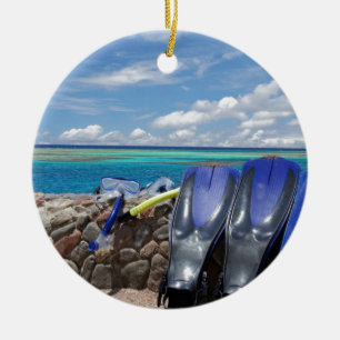 snorkelling tools ceramic ornament
