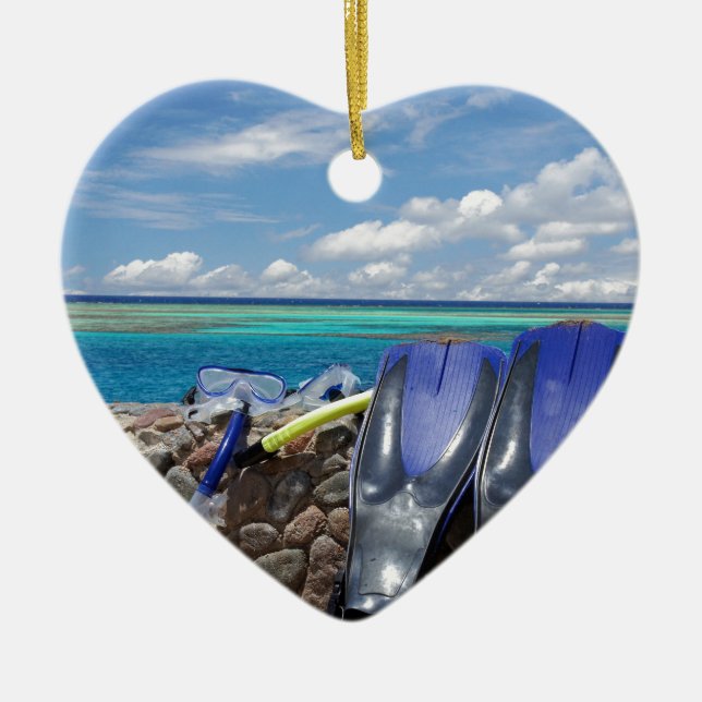 snorkelling tools ceramic tree decoration (Front)