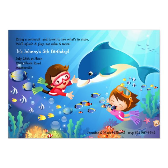 Snorkelling Tots Birthday Party Invitation