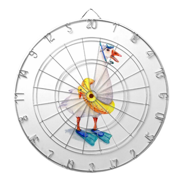 Snorkelling White Goose Dartboard (Front)
