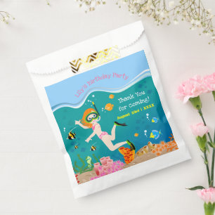 Snorkelling with tropical fish girl Birthday Party Favour Bag