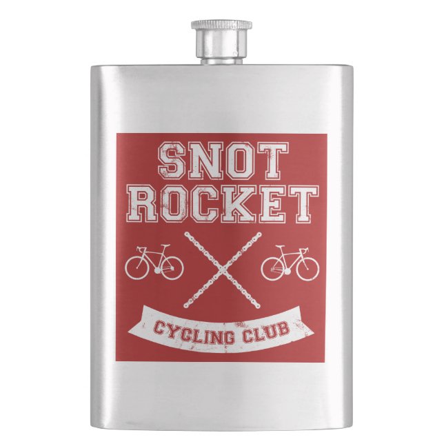Snot Rocket Cycling Club Hip Flask (Front)