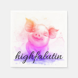 Snoutstanding Sophistication: Watercolor Pig Napkin