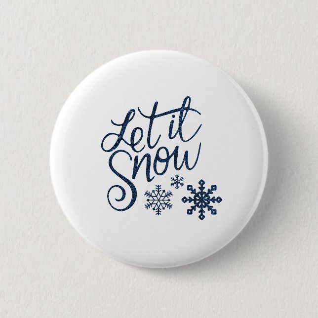 Snow 6 Cm Round Badge (Front)