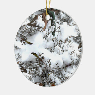 Snow Abstract Ceramic Ornament