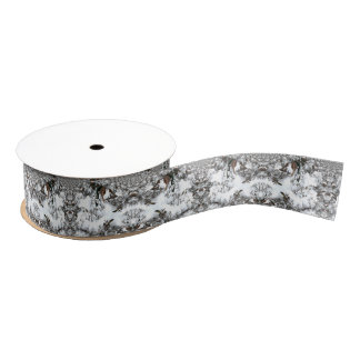 Snow Abstract Grosgrain Ribbon