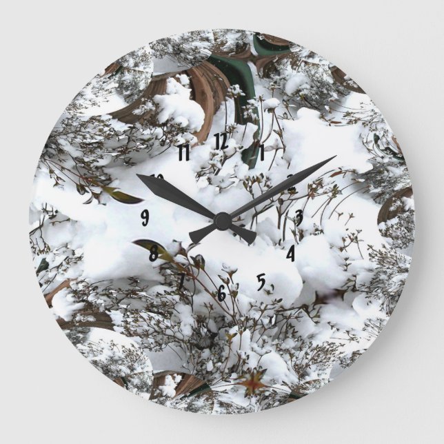 Snow Abstract Large Clock (Front)