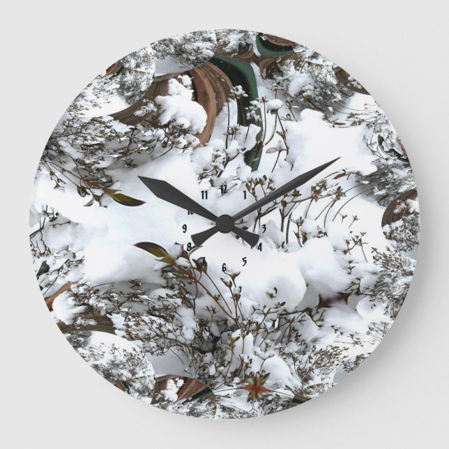 Snow Abstract Large Clock (Front)