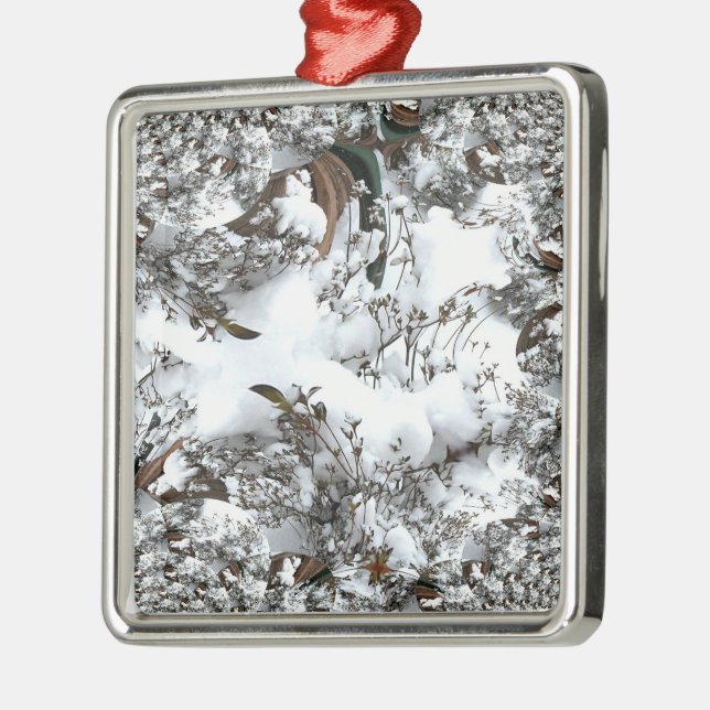 Snow Abstract Metal Tree Decoration (Left)
