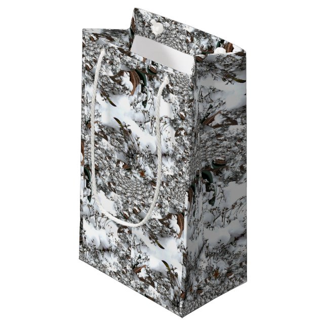 Snow Abstract Small Gift Bag (Front Angled)