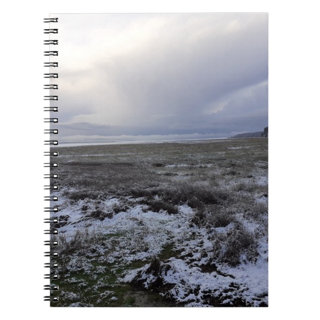 Snow Across The Bay Spiral Notebook (Front)