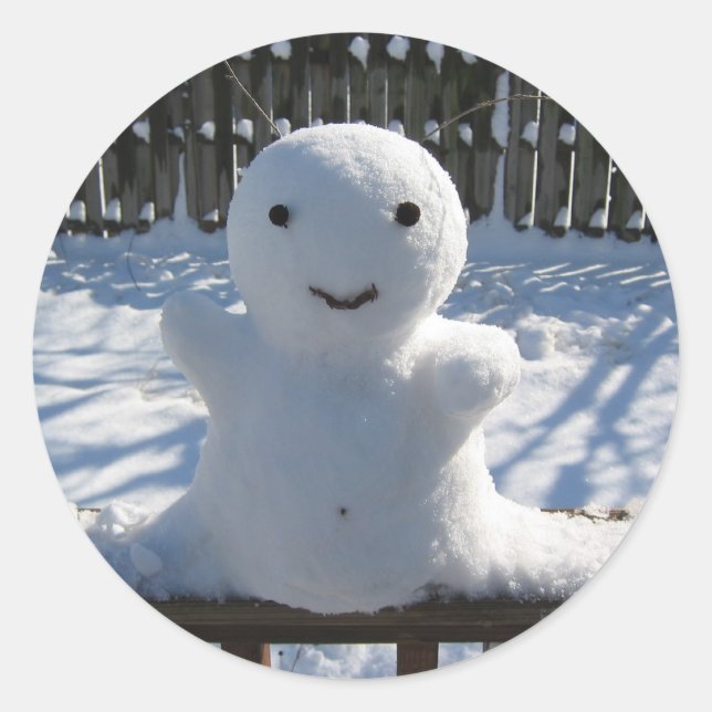 Snow Alien Classic Round Sticker (Front)