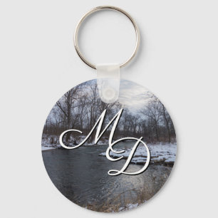 Snow Along James River Keychain