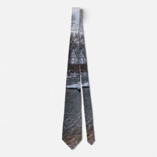 Snow Along James River Neck Tie