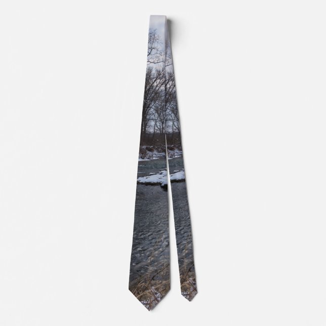 Snow Along James River Neck Tie (Front)