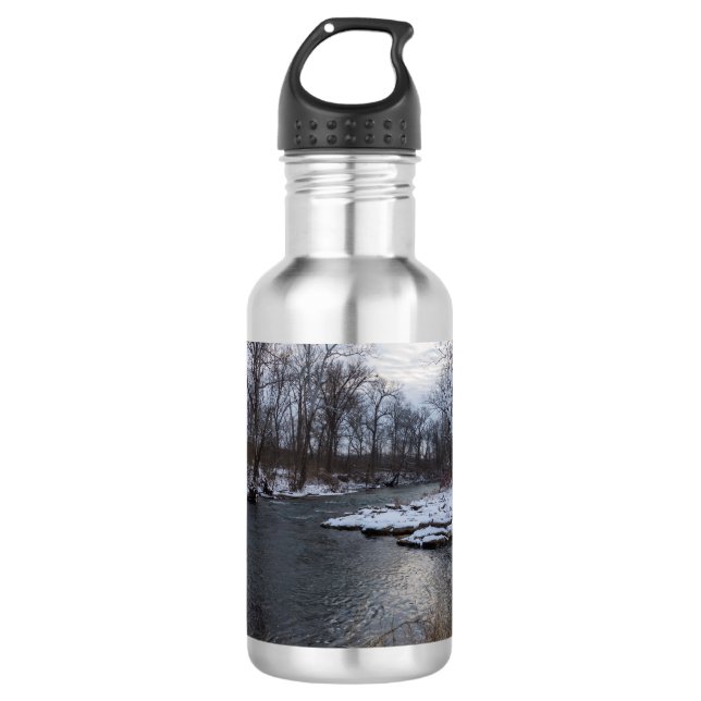 Snow Along James River Water Bottle (Front)