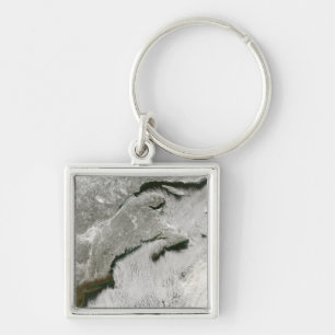 Snow and cloud streets key ring