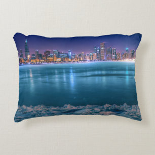 Snow and ice abound on Lake Michiga at Arctic Decorative Cushion