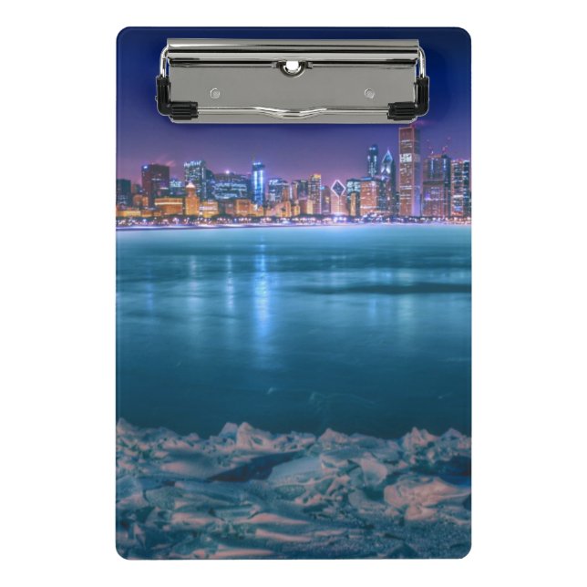 Snow and ice abound on Lake Michiga at Arctic Mini Clipboard (Front)