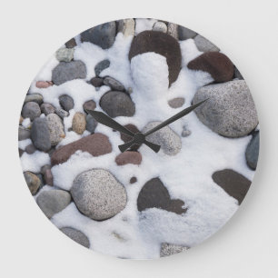 Snow And Rocks, Mt. Rainier National Park 2 Large Clock