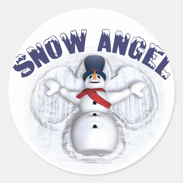 Snow Angel Classic Round Sticker (Front)