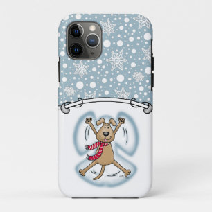 Snow Angel Dog Fun Cute Christmas Holiday Funny iPhone 11 Pro Case