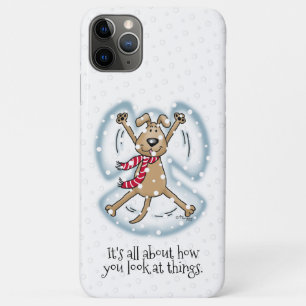 Snow Angel Dog Fun Cute Christmas Holiday Funny iPhone 11 Pro Max Case