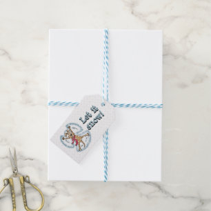 Snow Angel Dog Fun Cute Christmas Holiday Funny Gift Tags