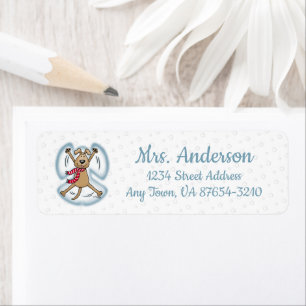 Snow Angel Dog Fun Cute Christmas Holiday Funny Return Address Label