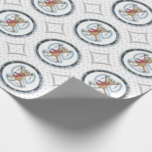 Snow Angel Dog Fun Cute Christmas Holiday Funny Wrapping Paper