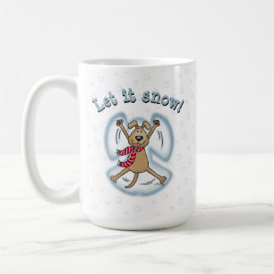Snow Angel Dog Fun Cute Funny Holiday Christmas Coffee Mug
