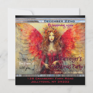 Snow Angel Festive Christmas Party Invitation