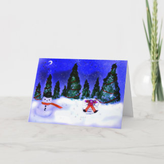 Snow angel holiday card