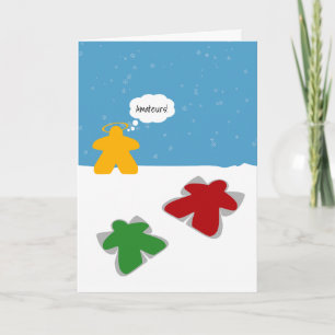 Snow Angel Meeples Thoughts Card