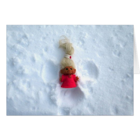 Snow Angel Troll Card