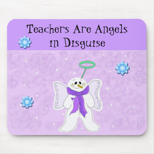 Snow Angel with Teacher Message Mouse Pad (Front)