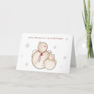 Snow Angels, Merry Christmas Goddaughter Holiday Card
