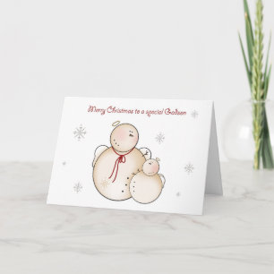 Snow Angels, Merry Christmas Godson Holiday Card