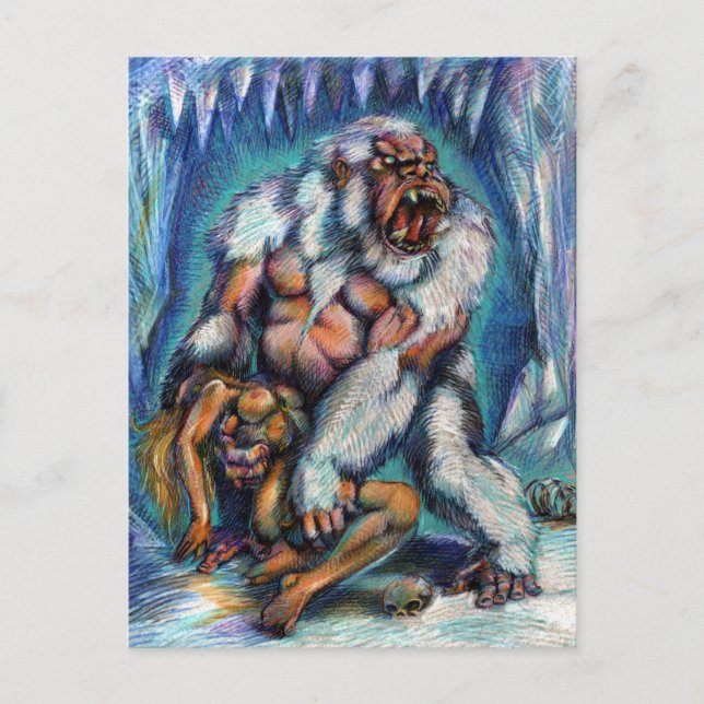 Snow Ape & Captive Postcard (Front)