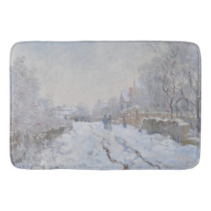 Snow at Argenteuil (by Claude Monet) Bath Mat