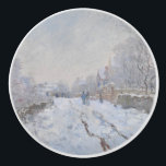 Snow at Argenteuil (by Claude Monet) Ceramic Knob<br><div class="desc">This design features an image of a famous oil-on-canvas painting by French impressionist Claude Monet (1840–1926). Its title is "Snow at Argenteuil" (or, in the original French, "Rue sous la neige, Argenteuil"). It is the largest of no less than eighteen works Monet painted of his home commune of Argenteuil while...</div>