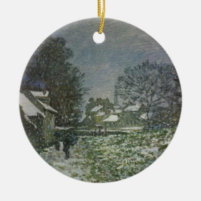 Snow at Argenteuil by Claude Monet Ceramic Ornament (Front)