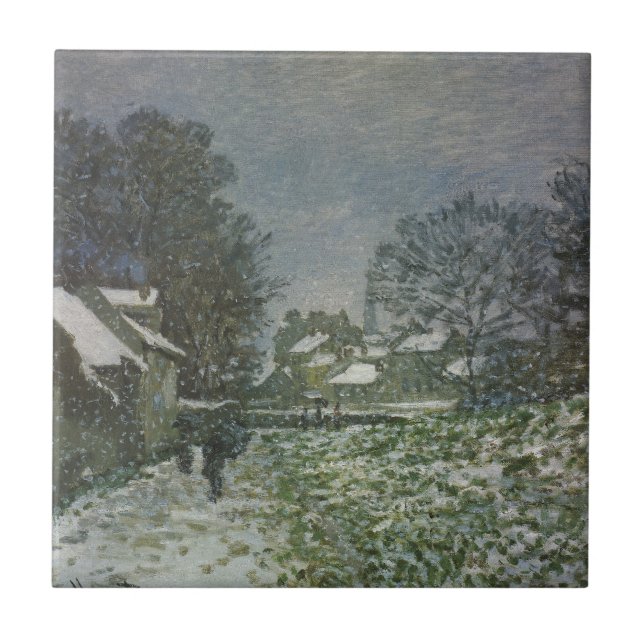 Snow at Argenteuil by Claude Monet Ceramic Tile (Front)