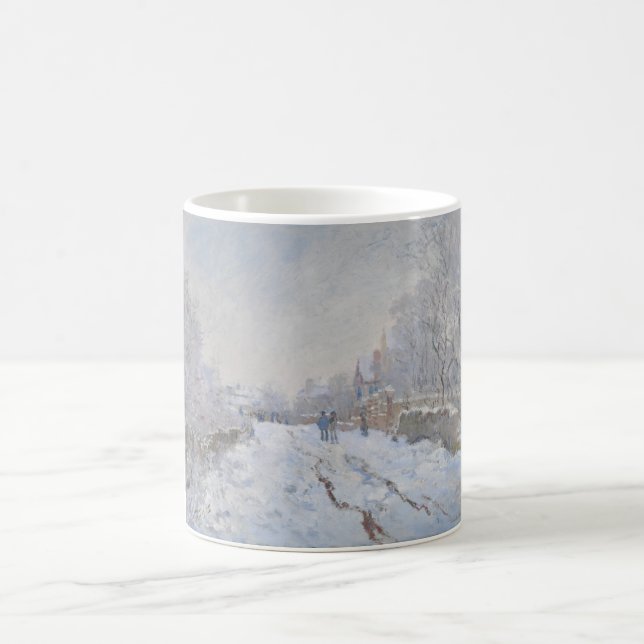 Snow at Argenteuil (by Claude Monet) Coffee Mug (Center)
