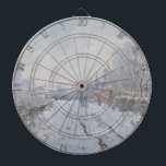 Snow at Argenteuil (by Claude Monet) Dartboard<br><div class="desc">This design features an image of a famous oil-on-canvas painting by French impressionist Claude Monet (1840–1926). Its title is "Snow at Argenteuil" (or, in the original French, "Rue sous la neige, Argenteuil"). It is the largest of no less than eighteen works Monet painted of his home commune of Argenteuil while...</div>