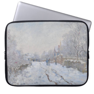 Snow at Argenteuil (by Claude Monet) Laptop Sleeve