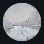 Snow at Argenteuil (by Claude Monet) Magnet<br><div class="desc">This design features an image of a famous oil-on-canvas painting by French impressionist Claude Monet (1840–1926). Its title is "Snow at Argenteuil" (or, in the original French, "Rue sous la neige, Argenteuil"). It is the largest of no less than eighteen works Monet painted of his home commune of Argenteuil while...</div>
