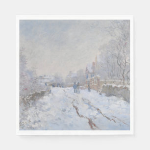 Snow at Argenteuil (by Claude Monet) Napkin