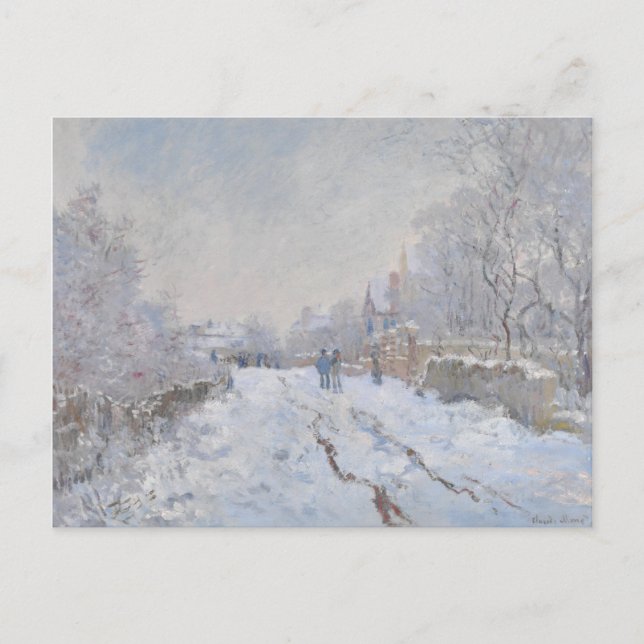 Snow at Argenteuil (by Claude Monet) Postcard (Front)