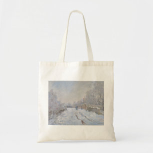 Snow at Argenteuil (by Claude Monet) Tote Bag